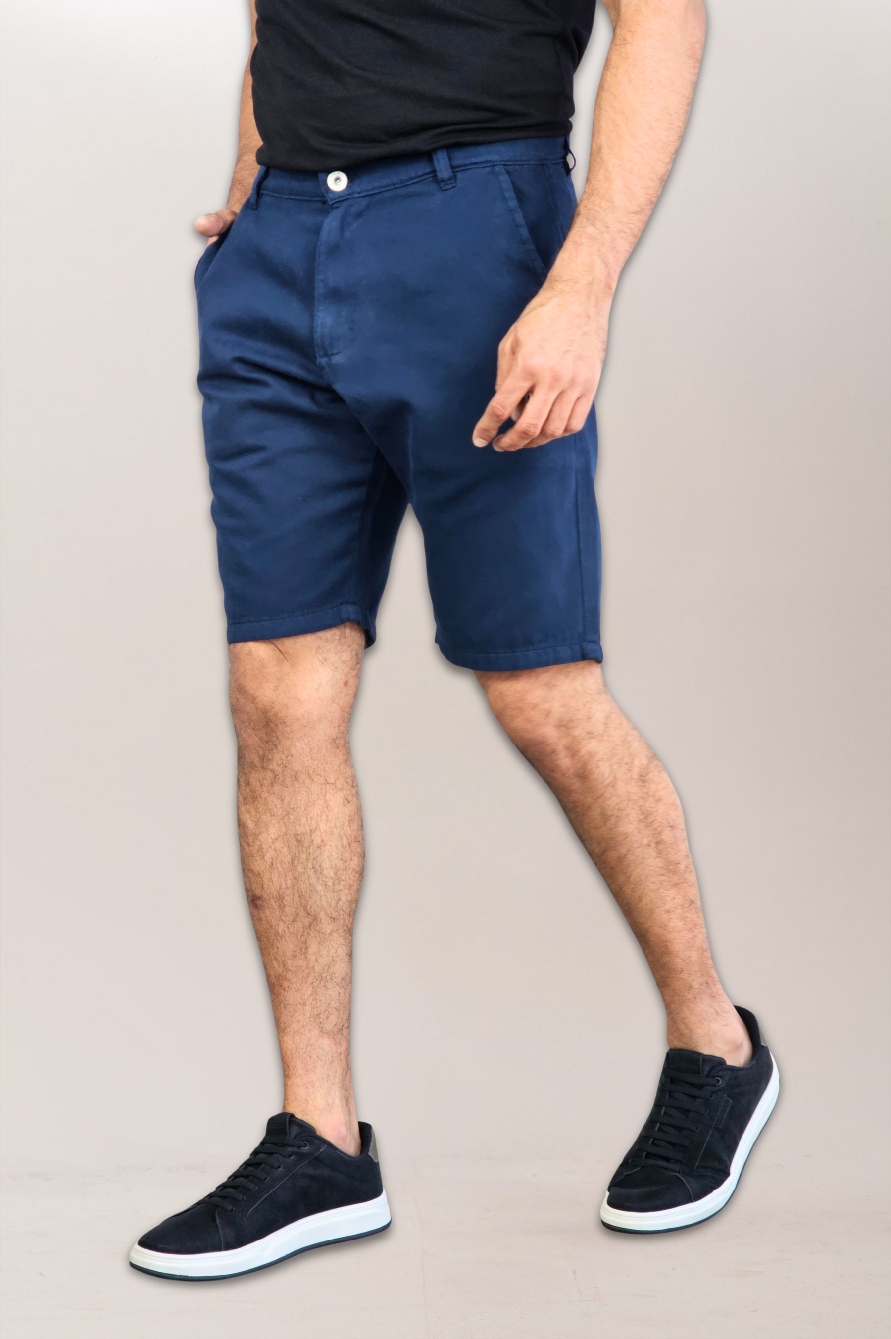 Bermuda Chino Sarja Algodão Puro Slim