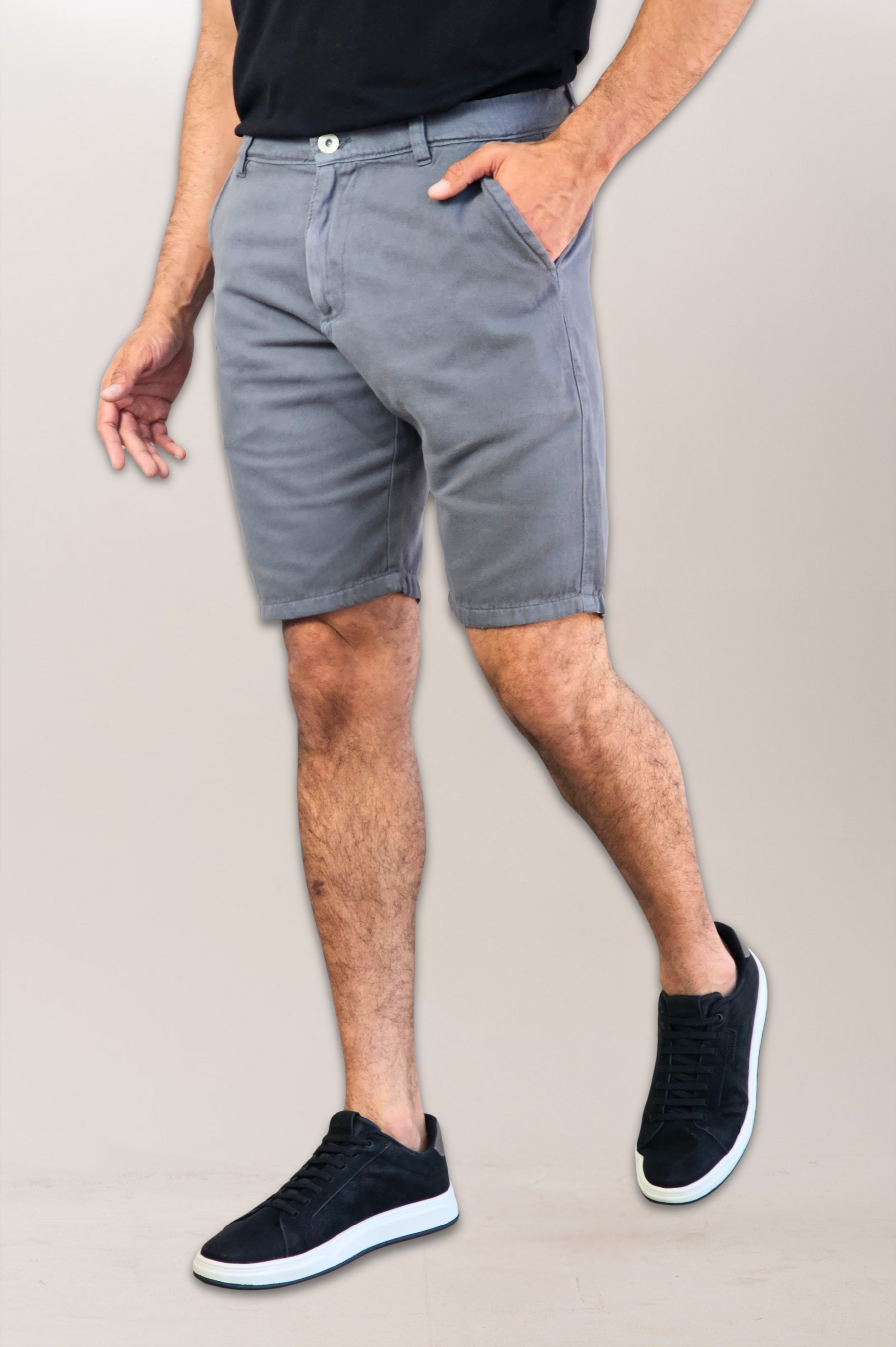 Bermuda Chino Sarja Algodão Puro Slim
