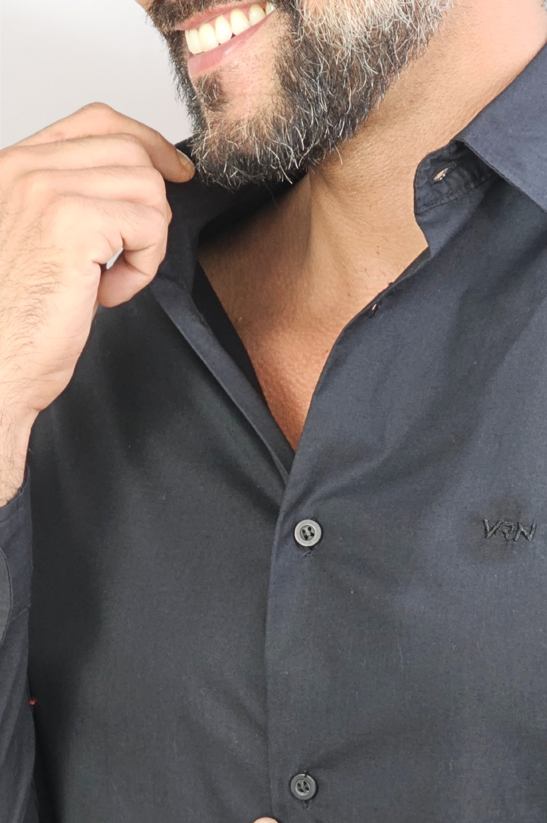 Camisa Social Tricoline Premium Slim ML Com Logo