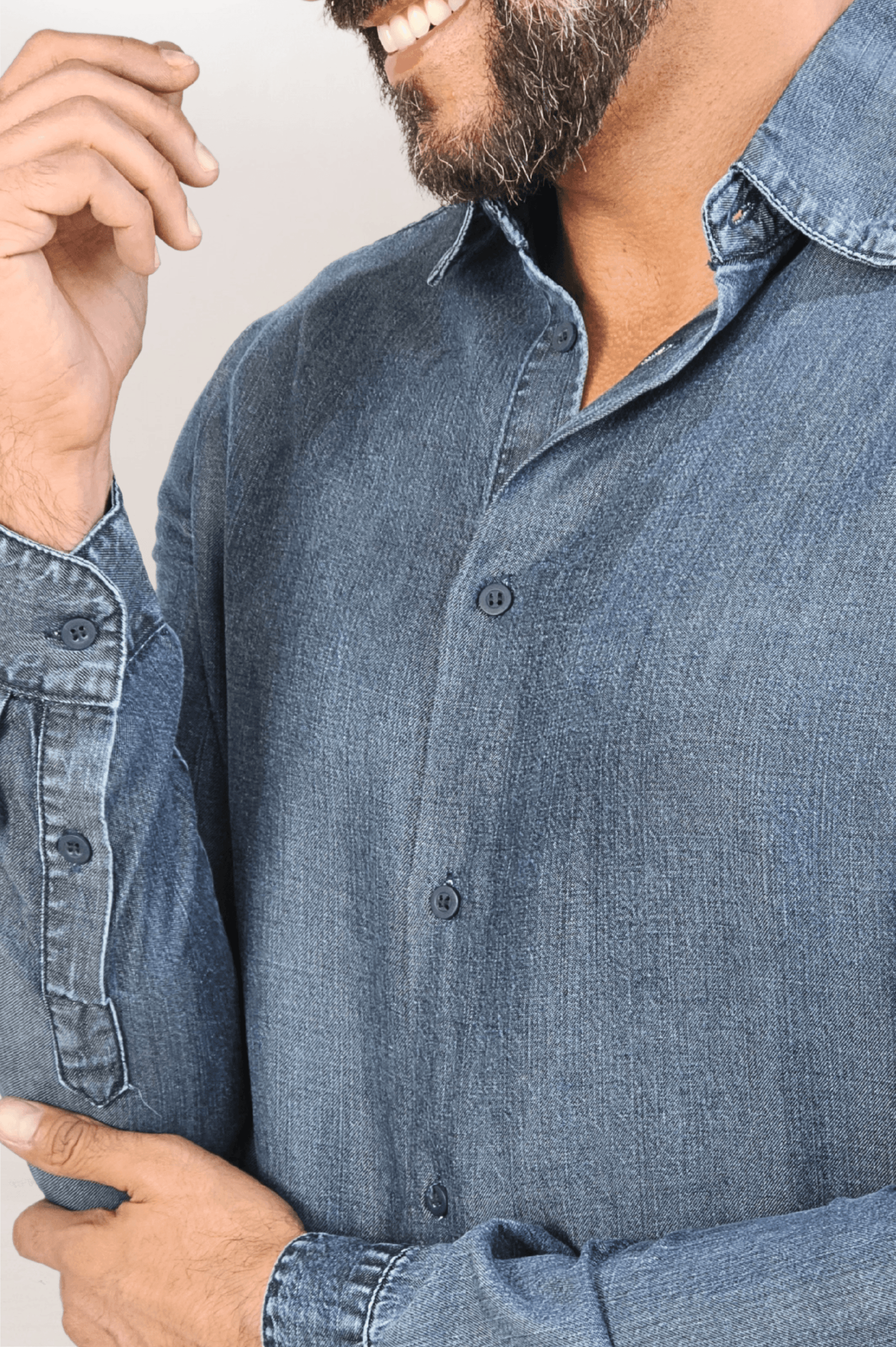 Camisa Social Jeans Premium Slim ML Marmorizada