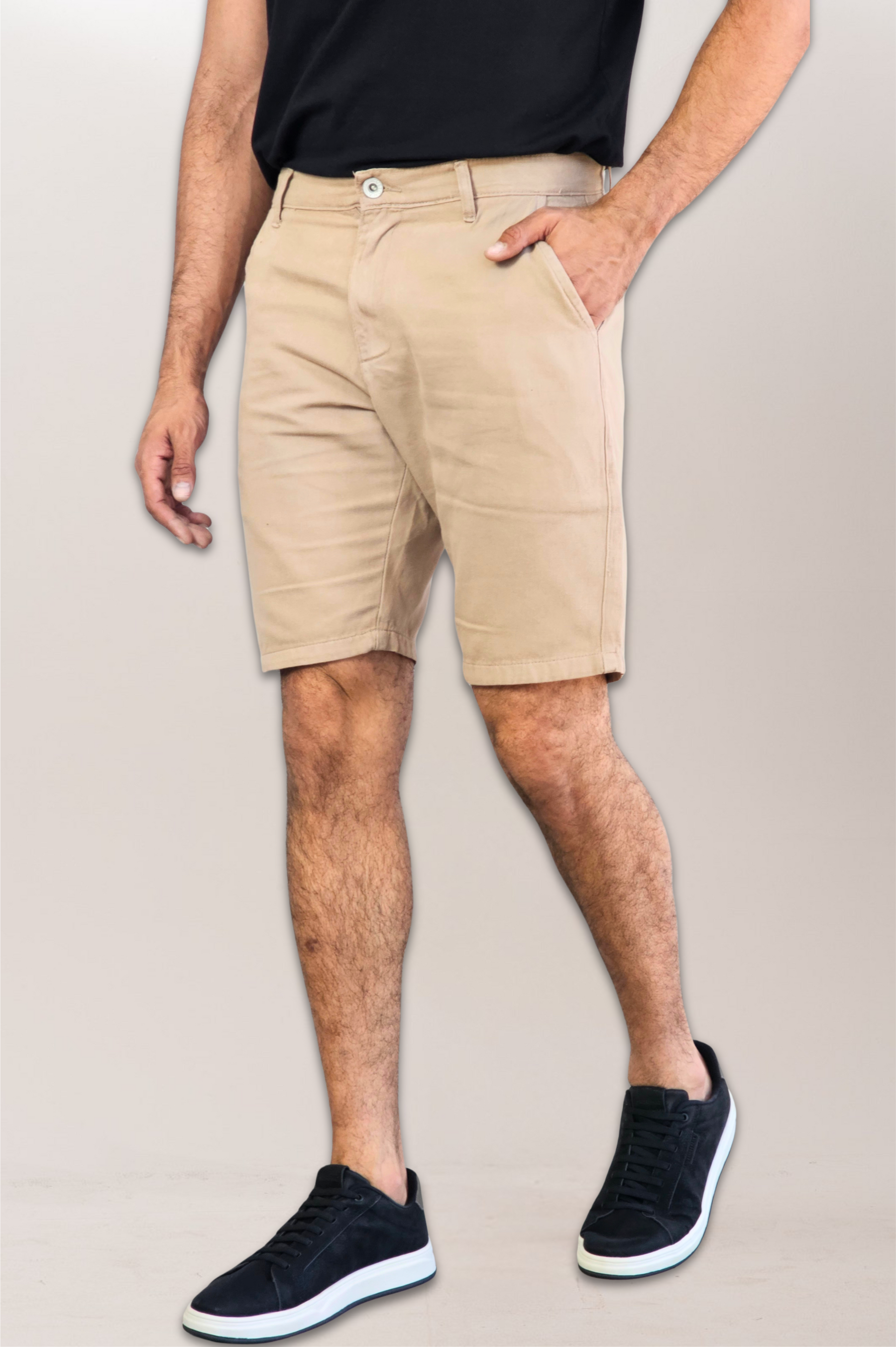Bermuda Chino Sarja Algodão Puro Slim