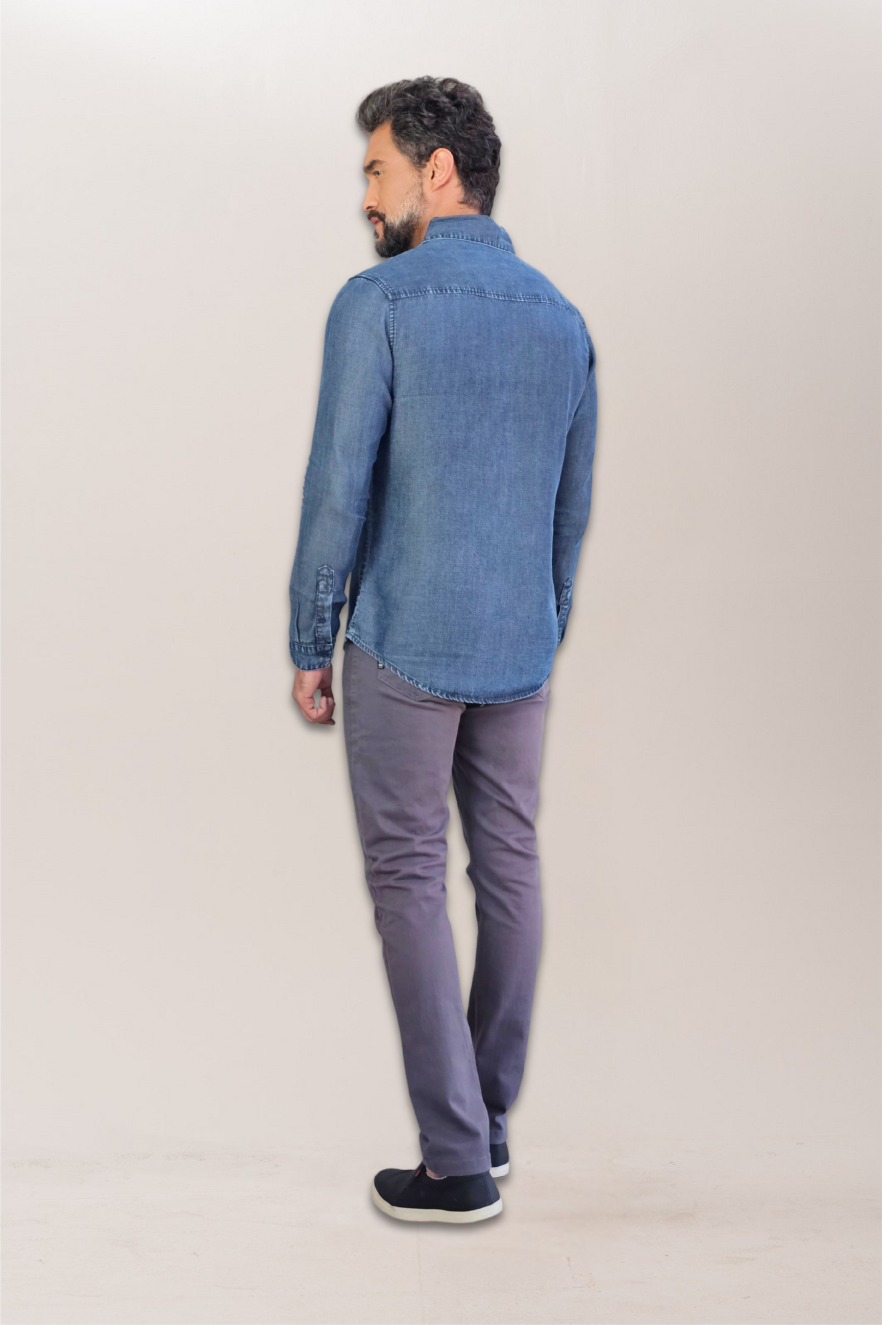 Camisa Social Jeans Premium Slim ML Marmorizada