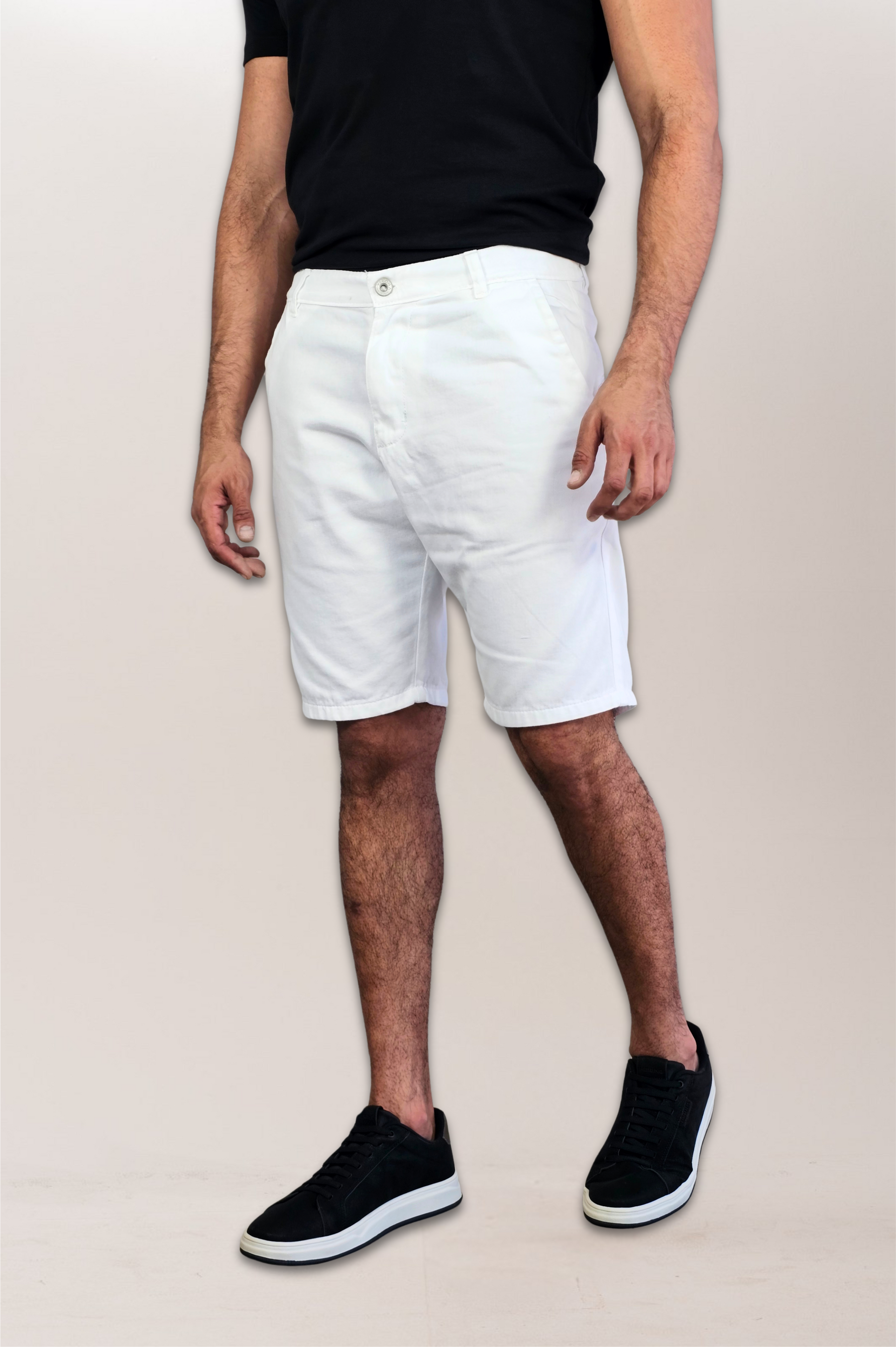 Bermuda Chino Sarja Algodão Puro Slim