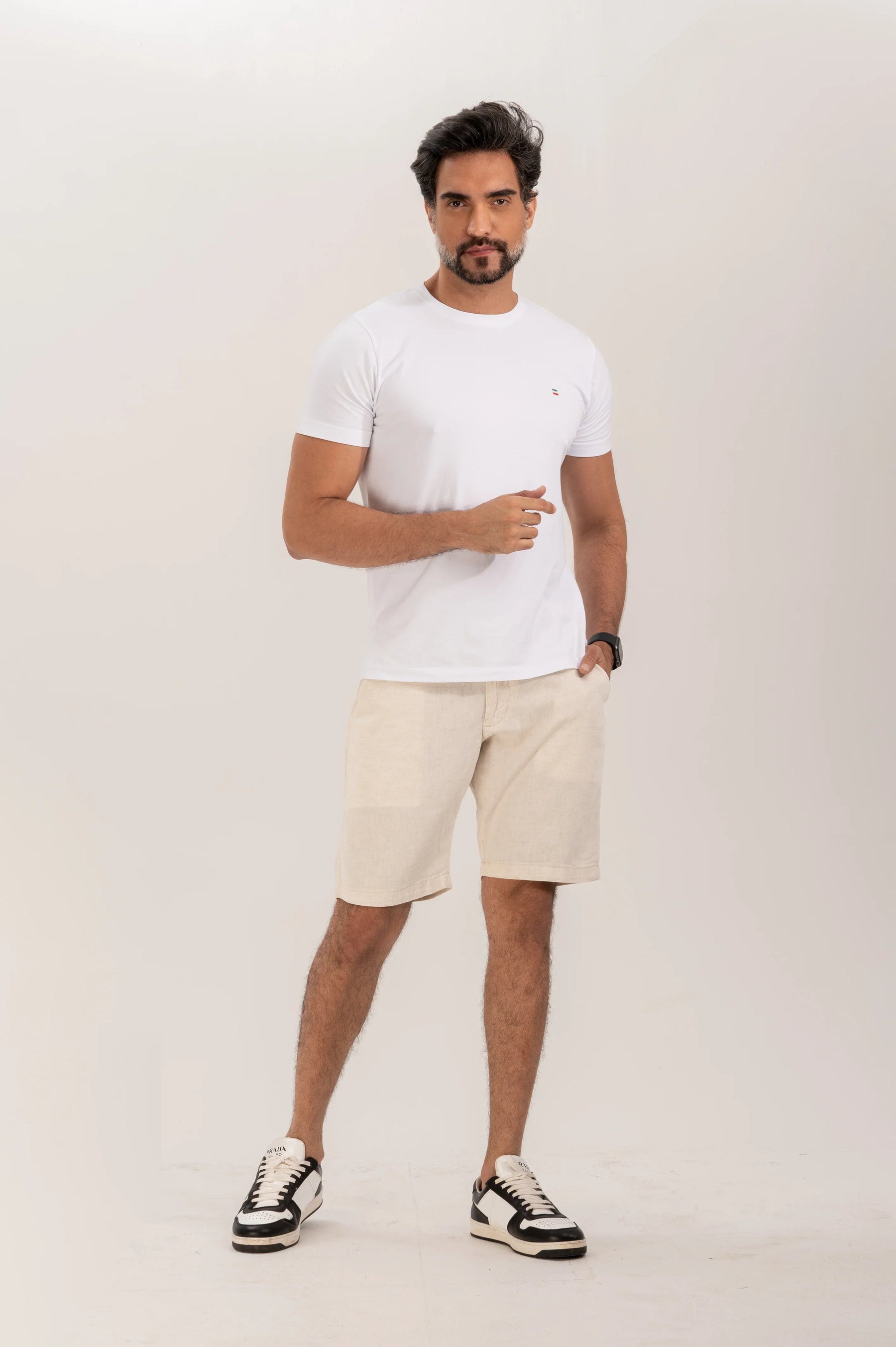 Bermuda Chino Linho Premium Alfaiataria Slim