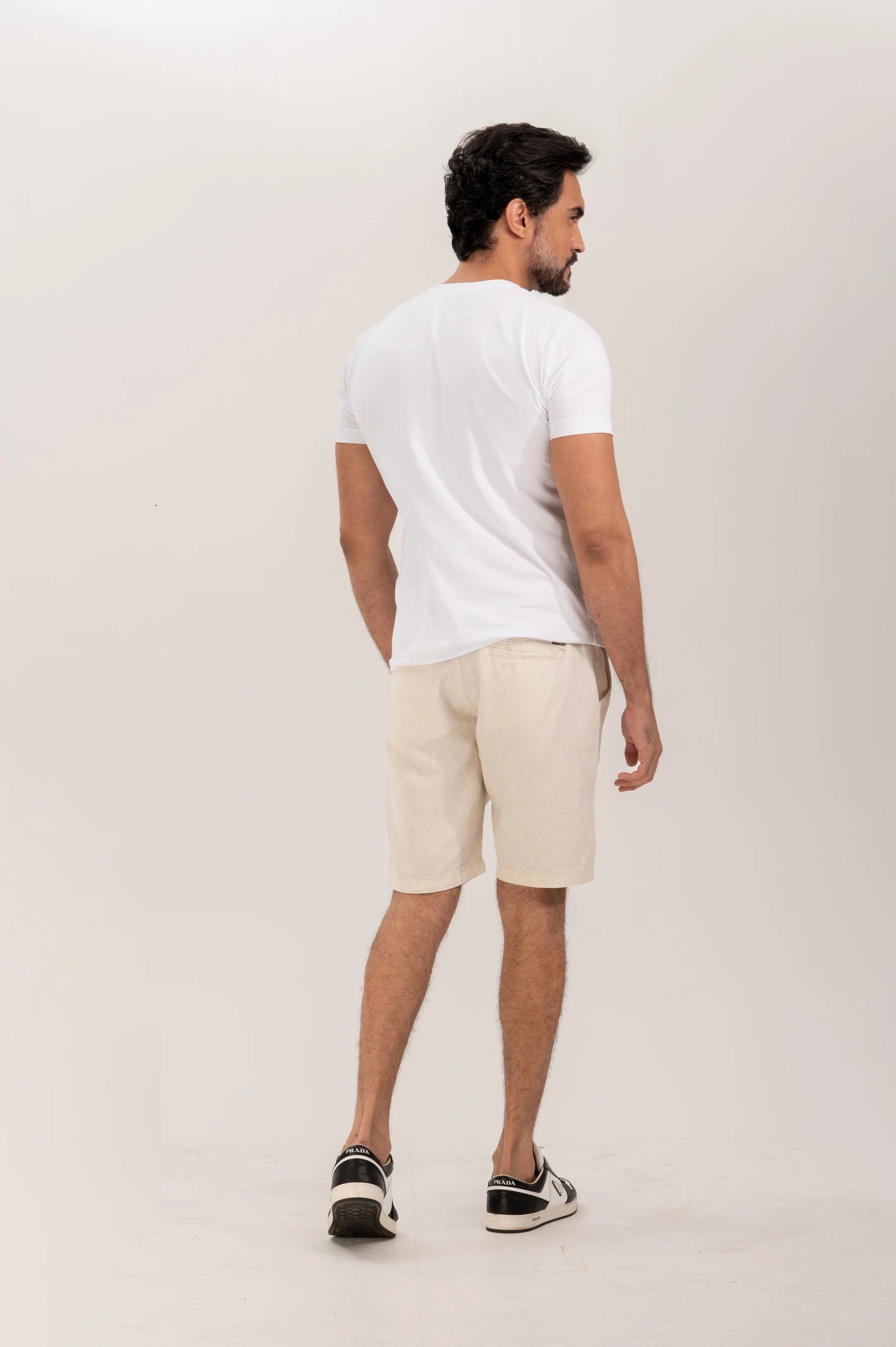 Bermuda Chino Linho Premium Alfaiataria Slim