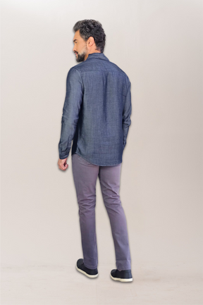 Camisa Social Jeans Premium Slim ML Escura